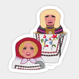 Katya Zamolodchikova and Pat - Russian Dolls Sticker